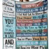 To My Daughter In Law You’re Also My Daughter In Heart Blanket
