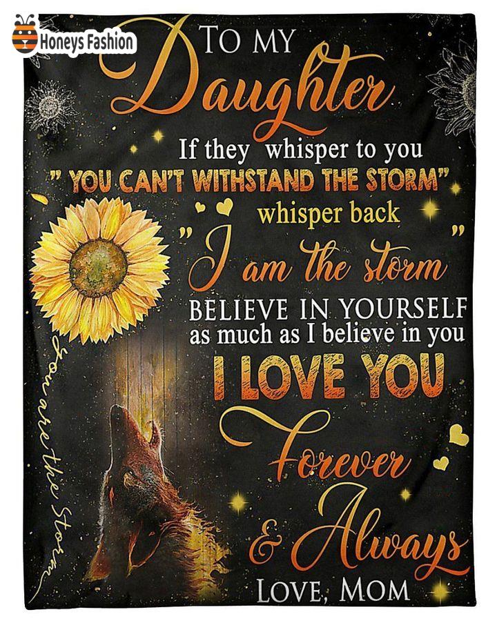 To My Daughter Wolf Howl Sunflower Blanket