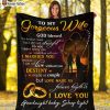 To My Gorgeous Wife Sunset GOD Blessed Couple Ring Blanket