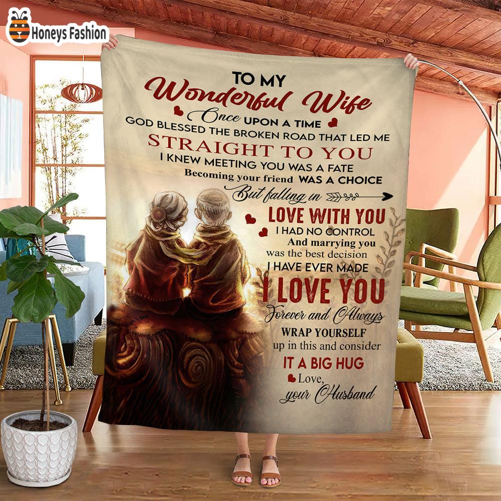 To My Wonderful Wife Old Couple I Love You Your Husband Blanket