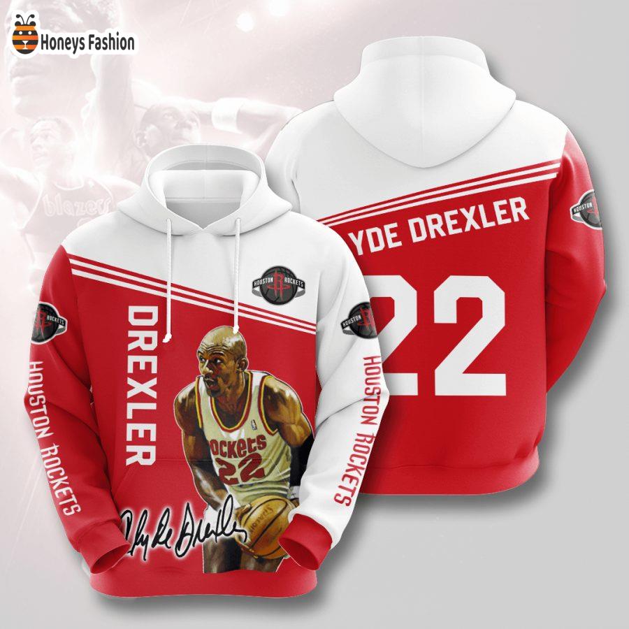 Houston Rockets Clyde Drexler NBA 3D Hoodie
