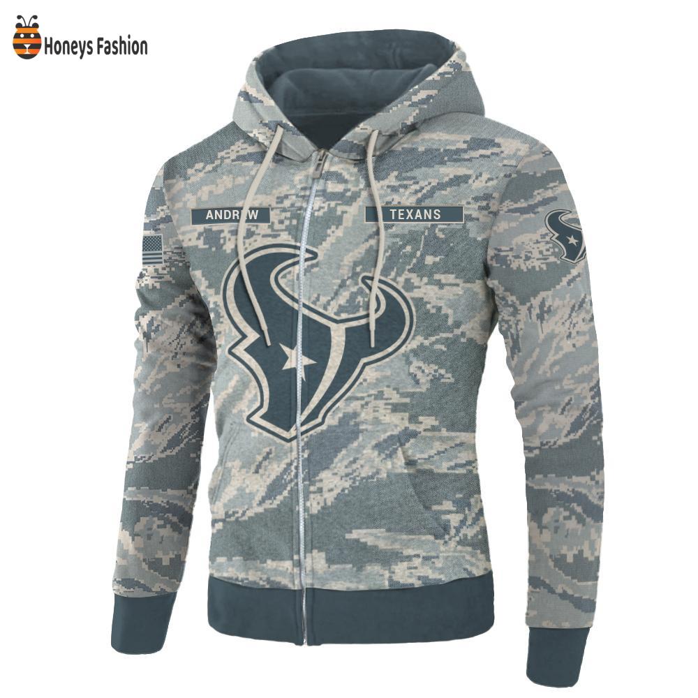 Houston Texans U.S Air Force ABU Camouflage Personalized T-Shirt Hoodie