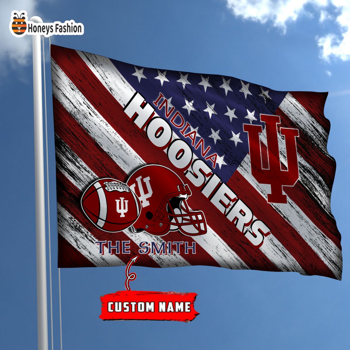Indiana Hoosiers Custom Name Personalized Flag