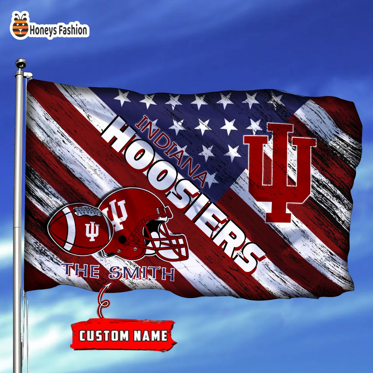 Indiana Hoosiers Custom Name Personalized Flag