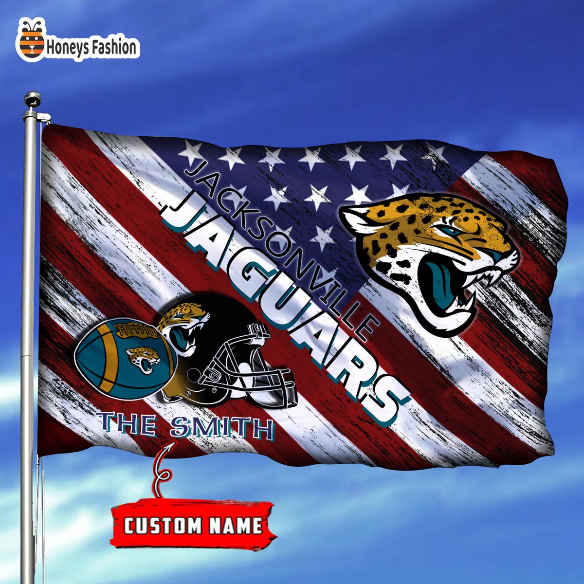 Jacksonville Jaguars Custom Name Personalized Flag