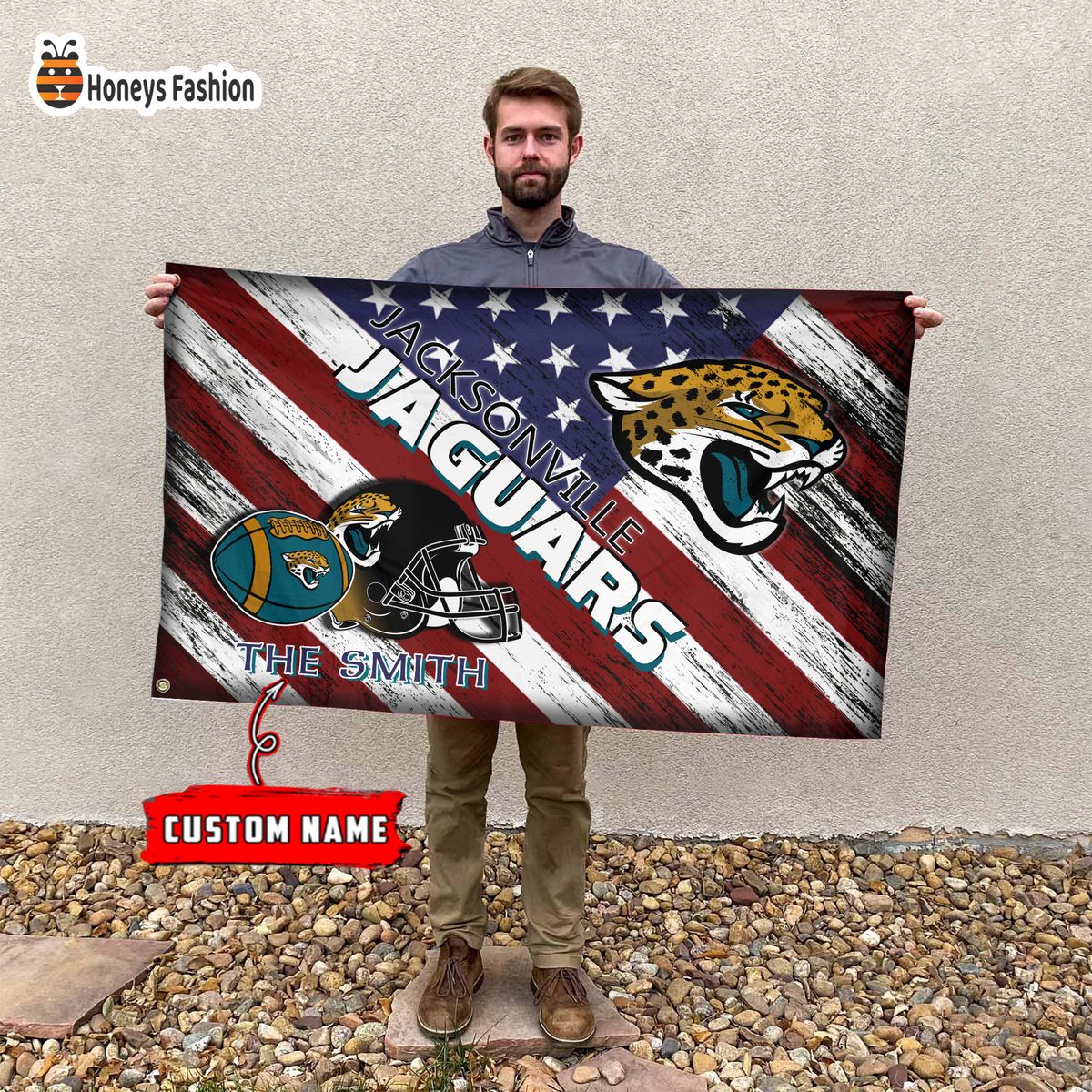 Jacksonville Jaguars Custom Name Personalized Flag