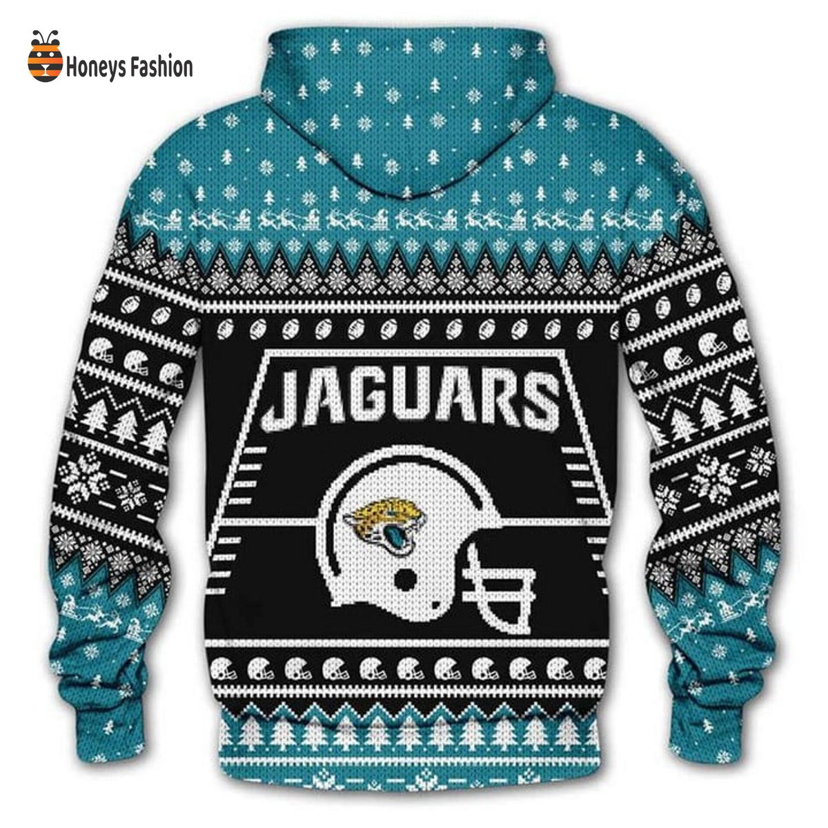 Jacksonville Jaguars Reindeer Snowflake Christmas 3D Hoodie