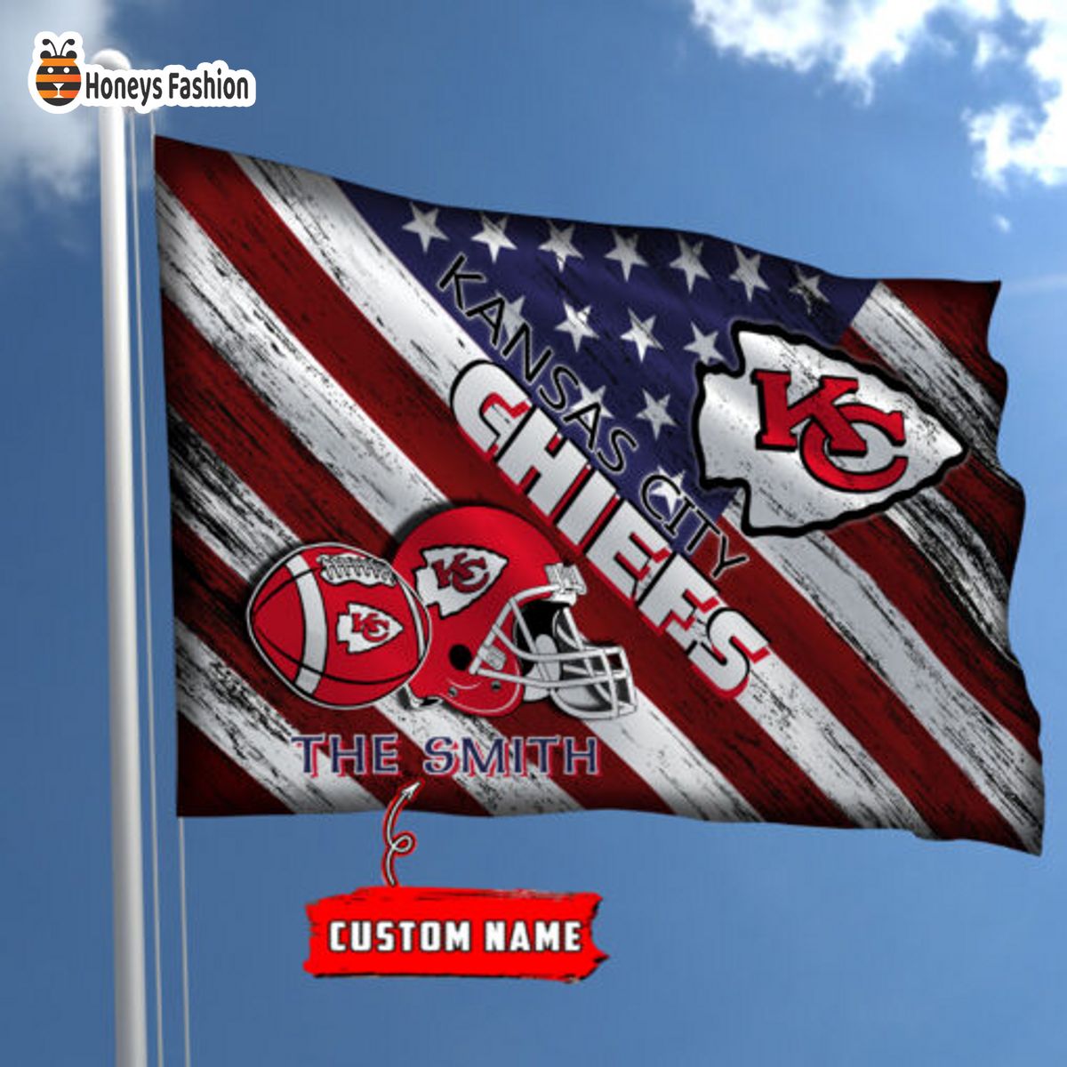 Kansas City Chiefs Custom Name Personalized Flag