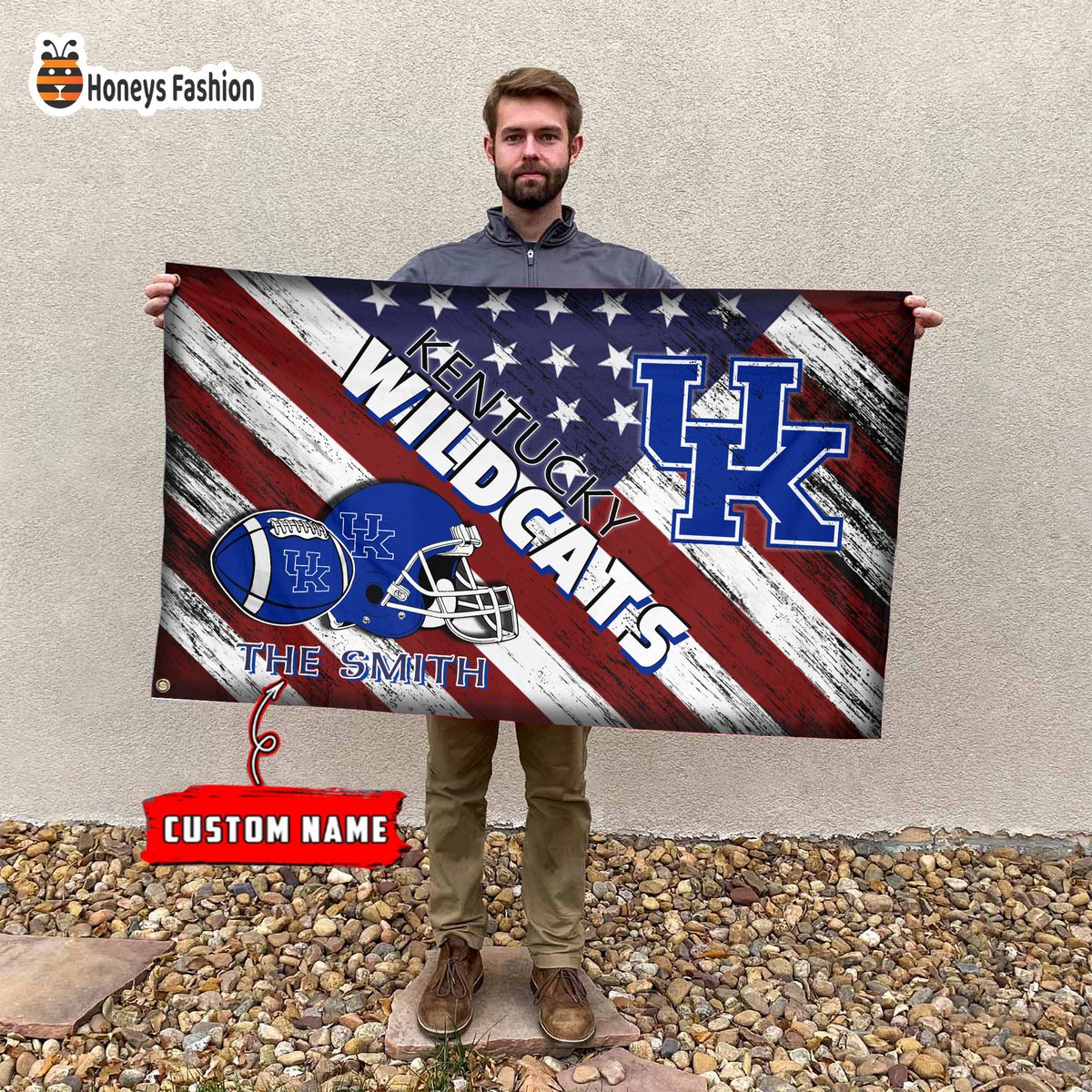 Kentucky Wildcats Custom Name Personalized Flag