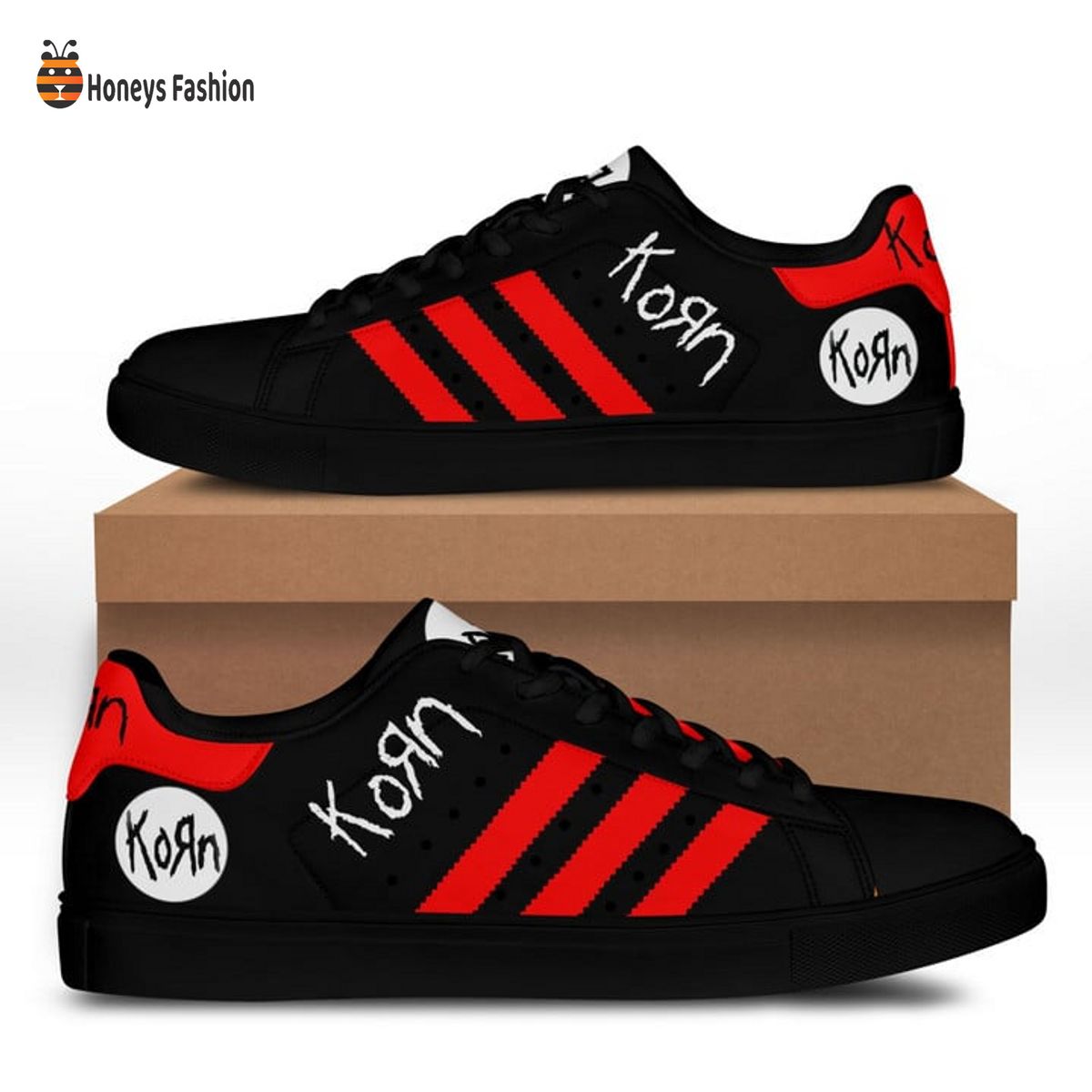 Korn Band Black Stan Smith Low Top Shoes
