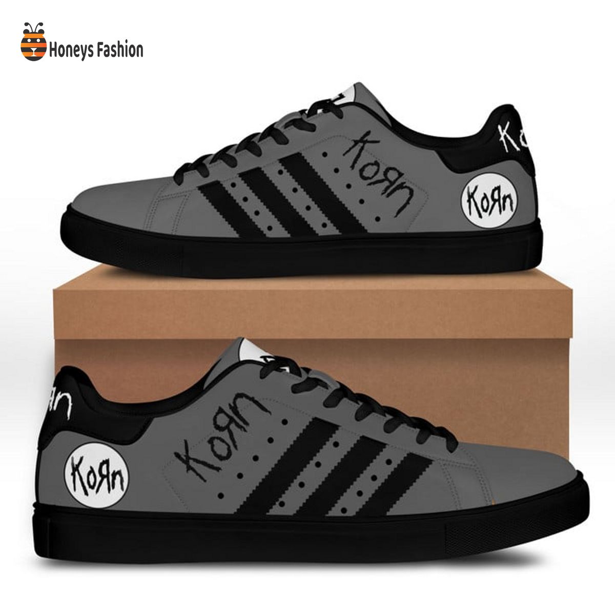 Korn Band Grey Stan Smith Low Top Shoes