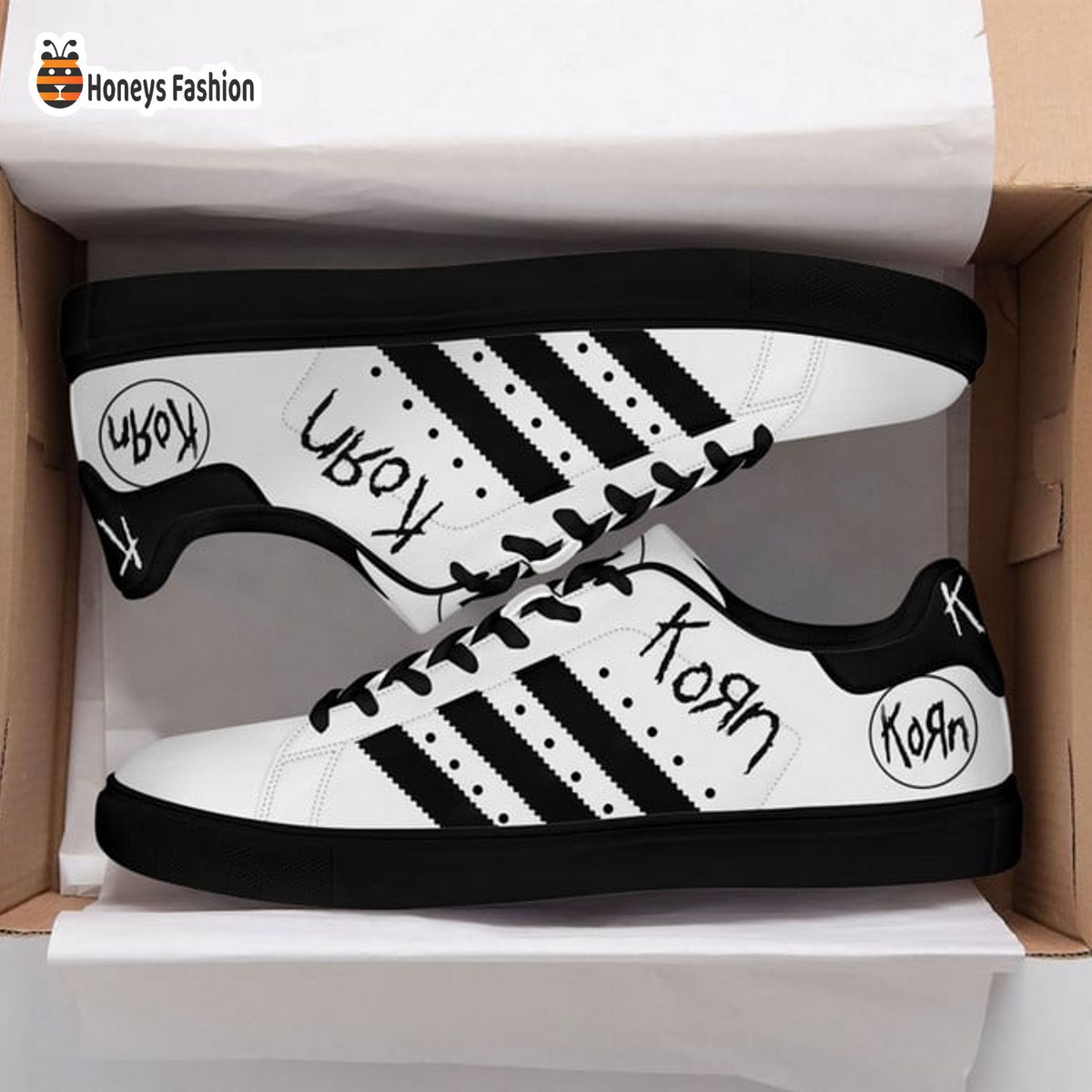 Korn Band White Stan Smith Low Top Shoes