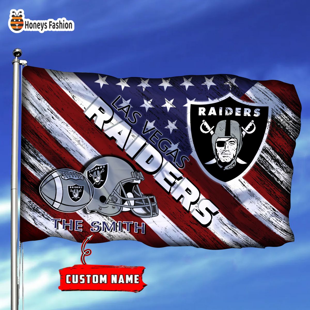 Las Vegas Raiders Custom Name Personalized Flag