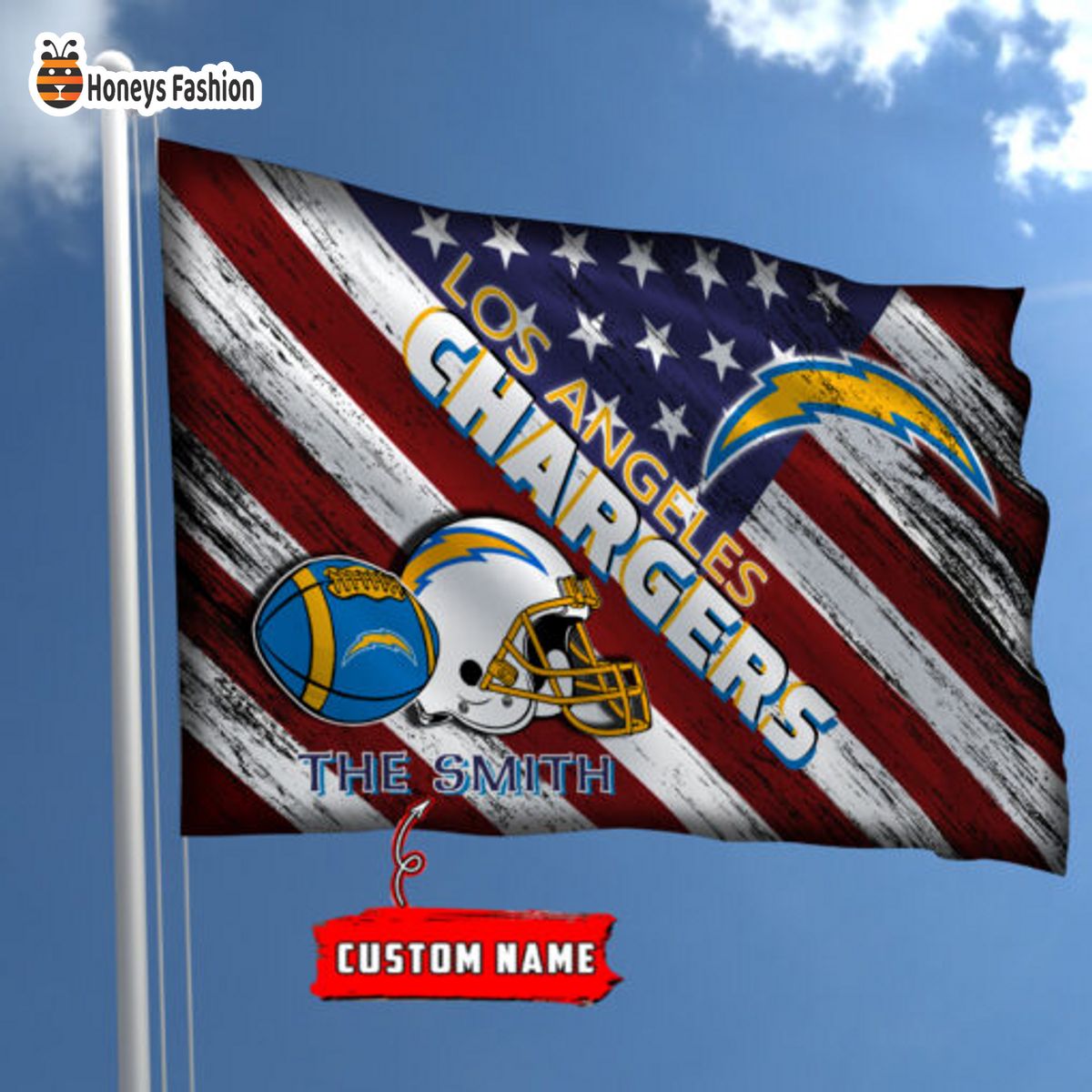 Los Angeles Chargers Custom Name Personalized Flag