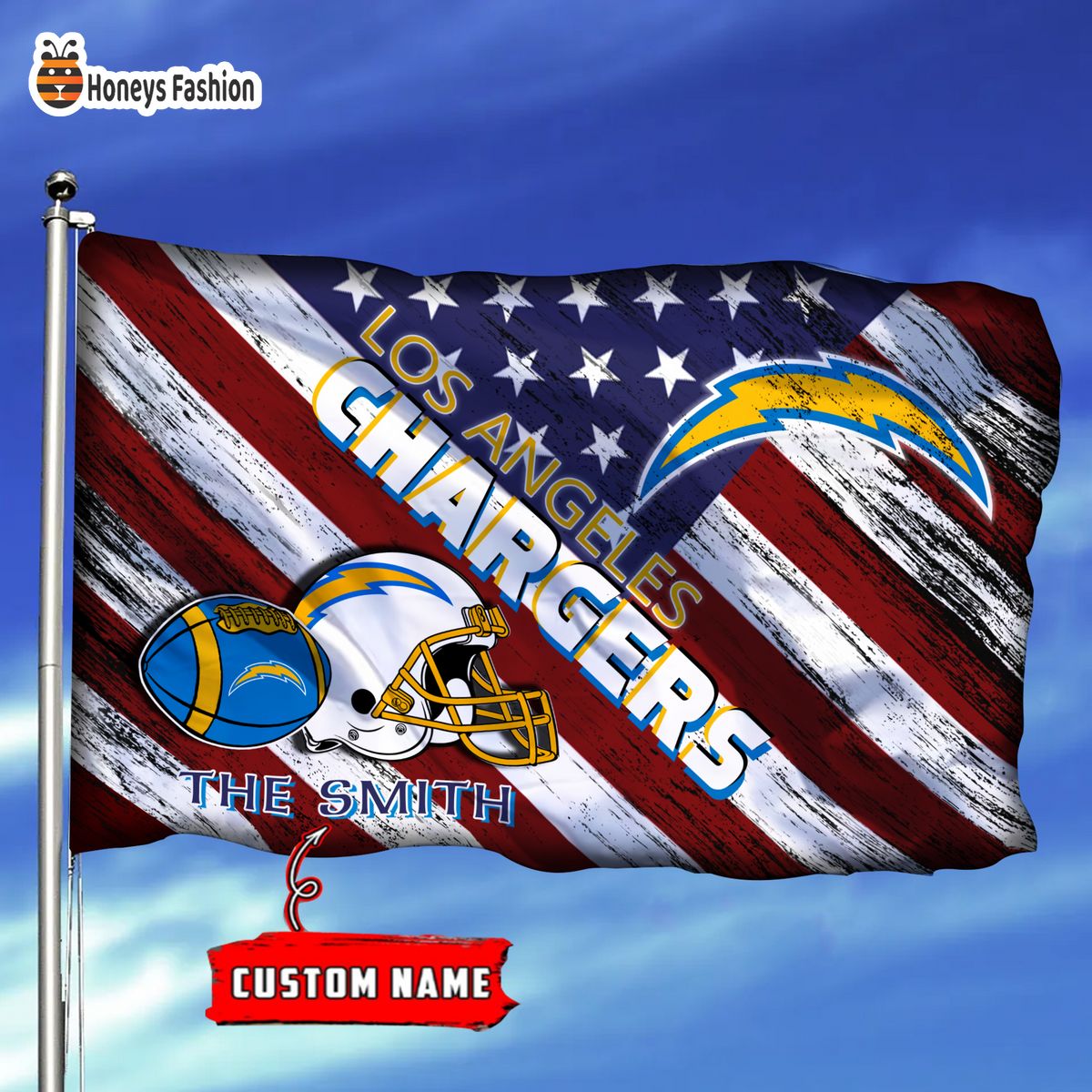 Los Angeles Chargers Custom Name Personalized Flag