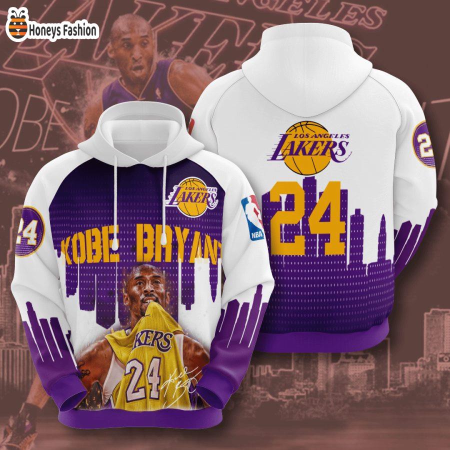 Los Angeles Lakers Kobe Bryant White NBA 3D Hoodie