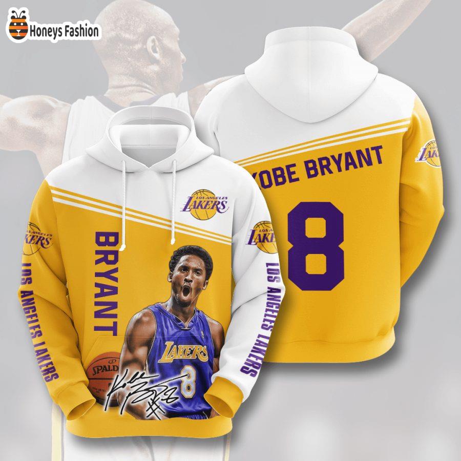 Los Angeles Lakers Kobe Bryant Yellow White NBA 3D Hoodie