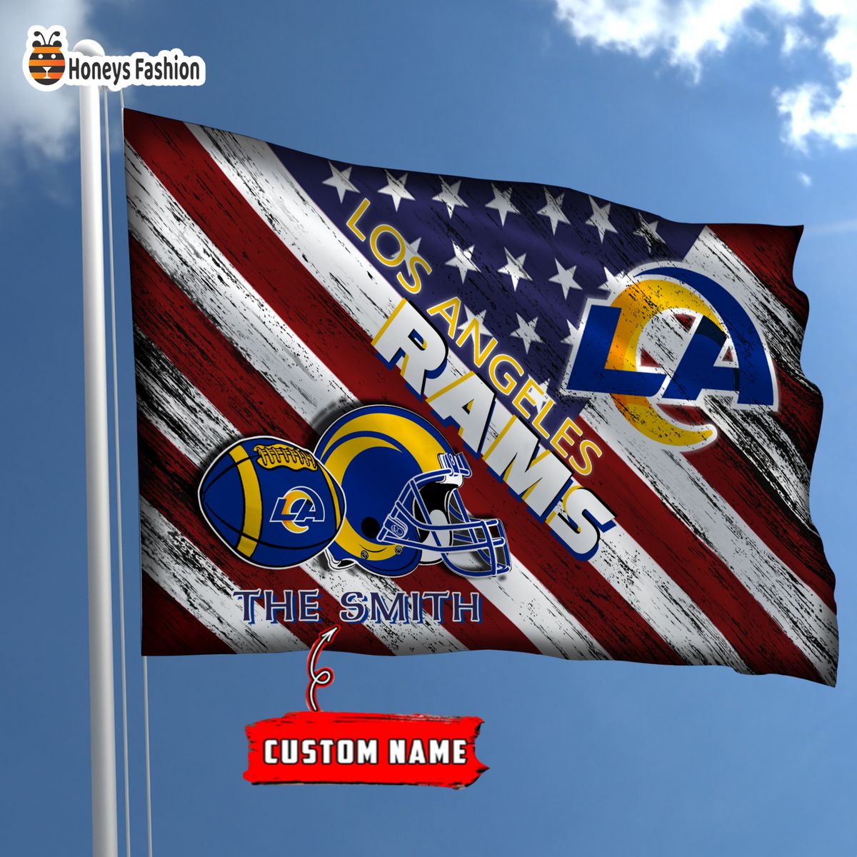 Los Angeles Rams Custom Name Personalized Flag