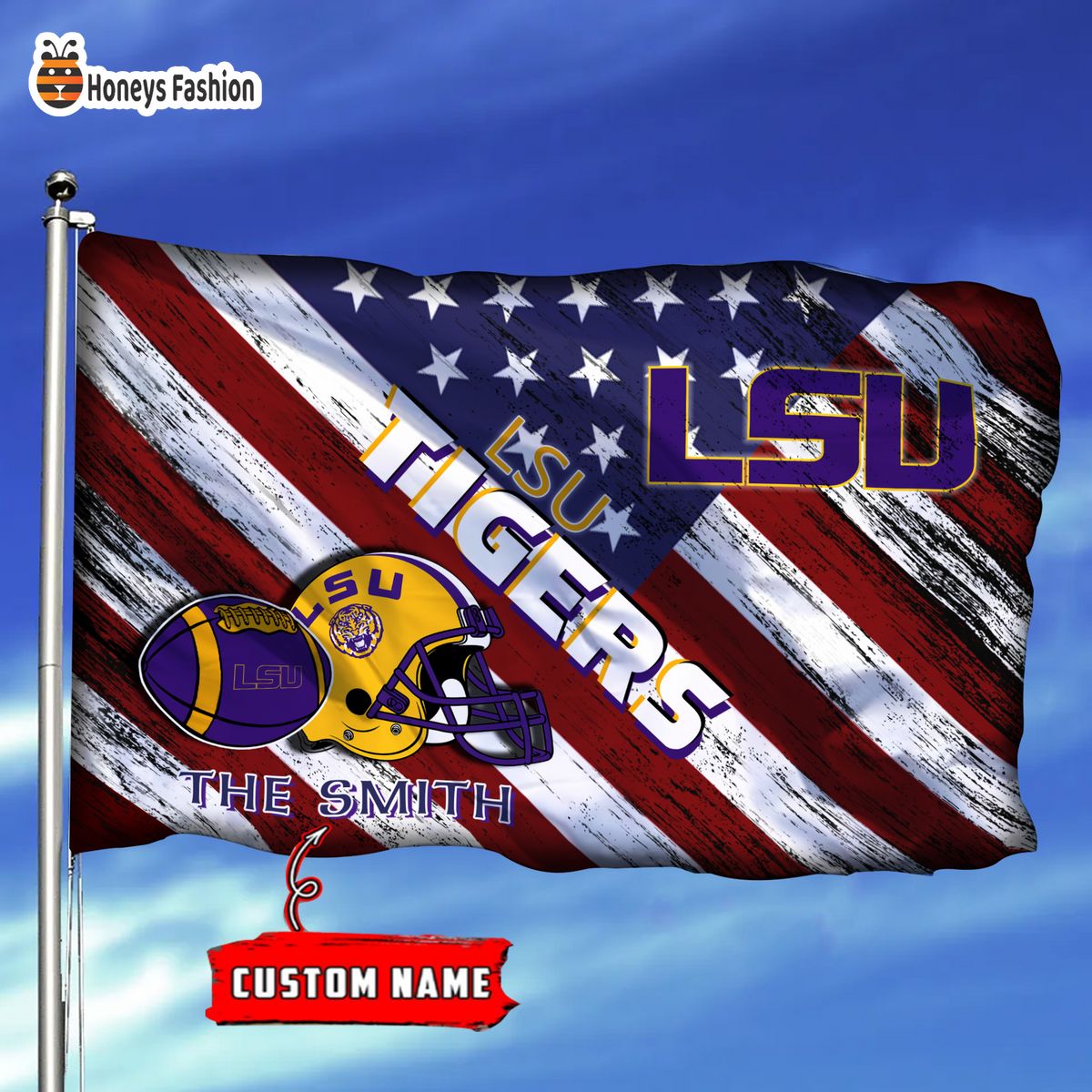 LSU Tigers Custom Name Personalized Flag