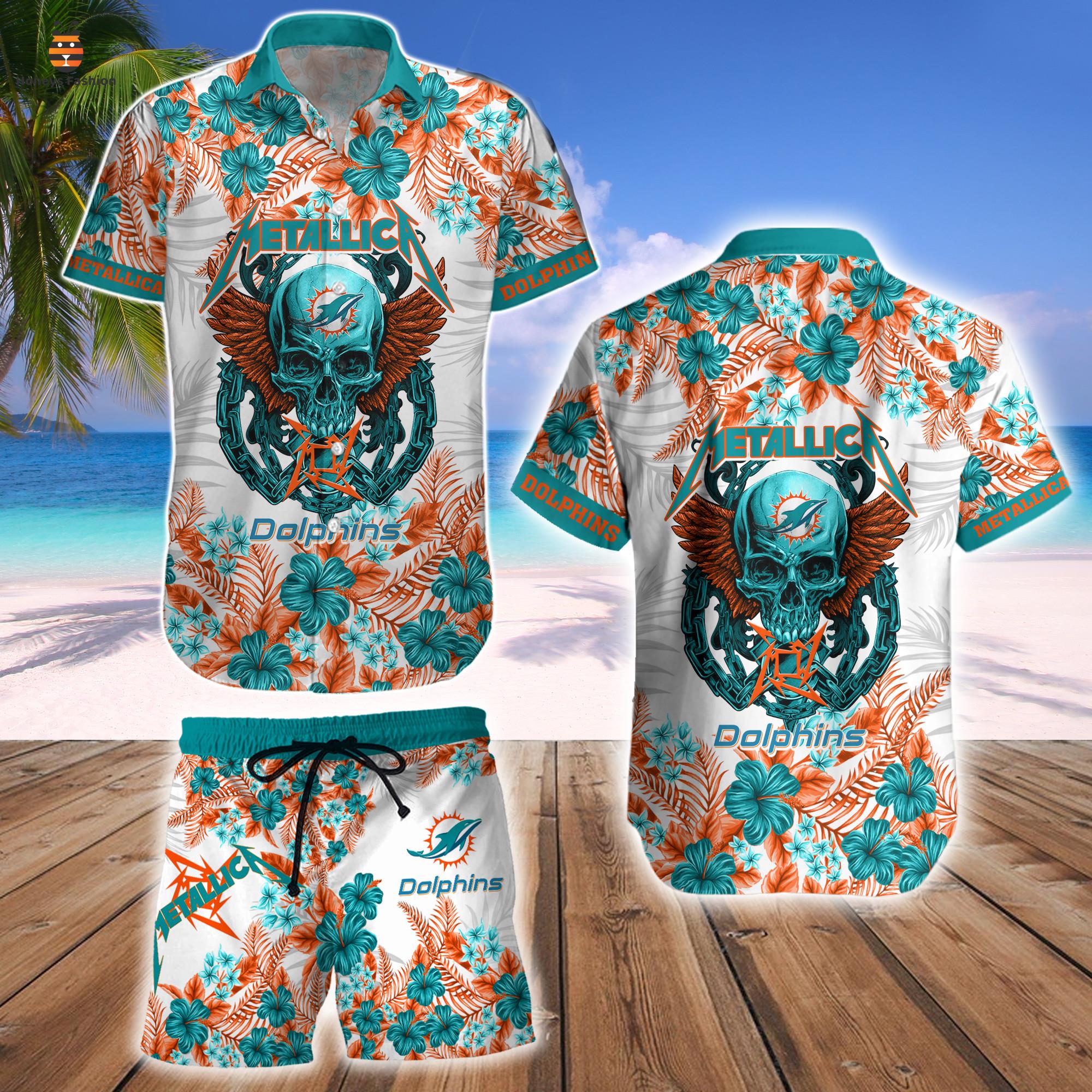 Miami Dolphins Metallica Hawaii Shirt And Short