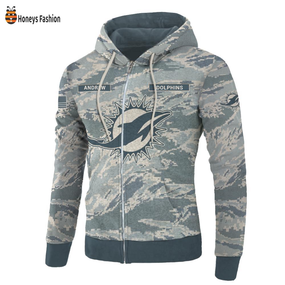 Miami Dolphins U.S Air Force ABU Camouflage Personalized T-Shirt Hoodie