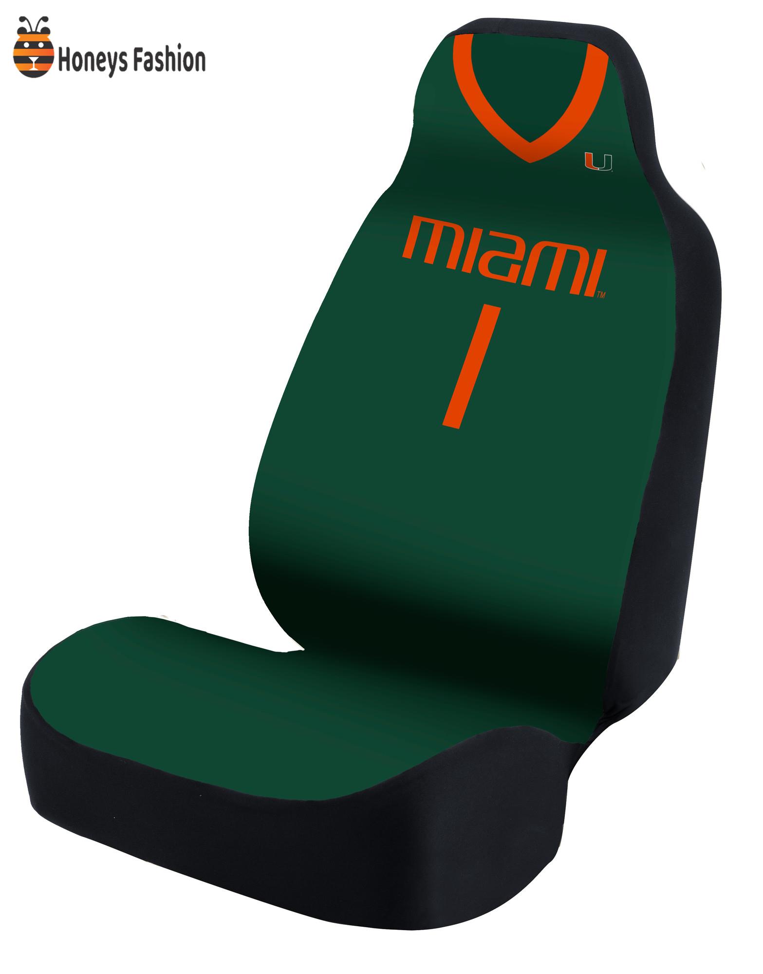 Miami Hurricanes Green Jersey Car Seat Cover
