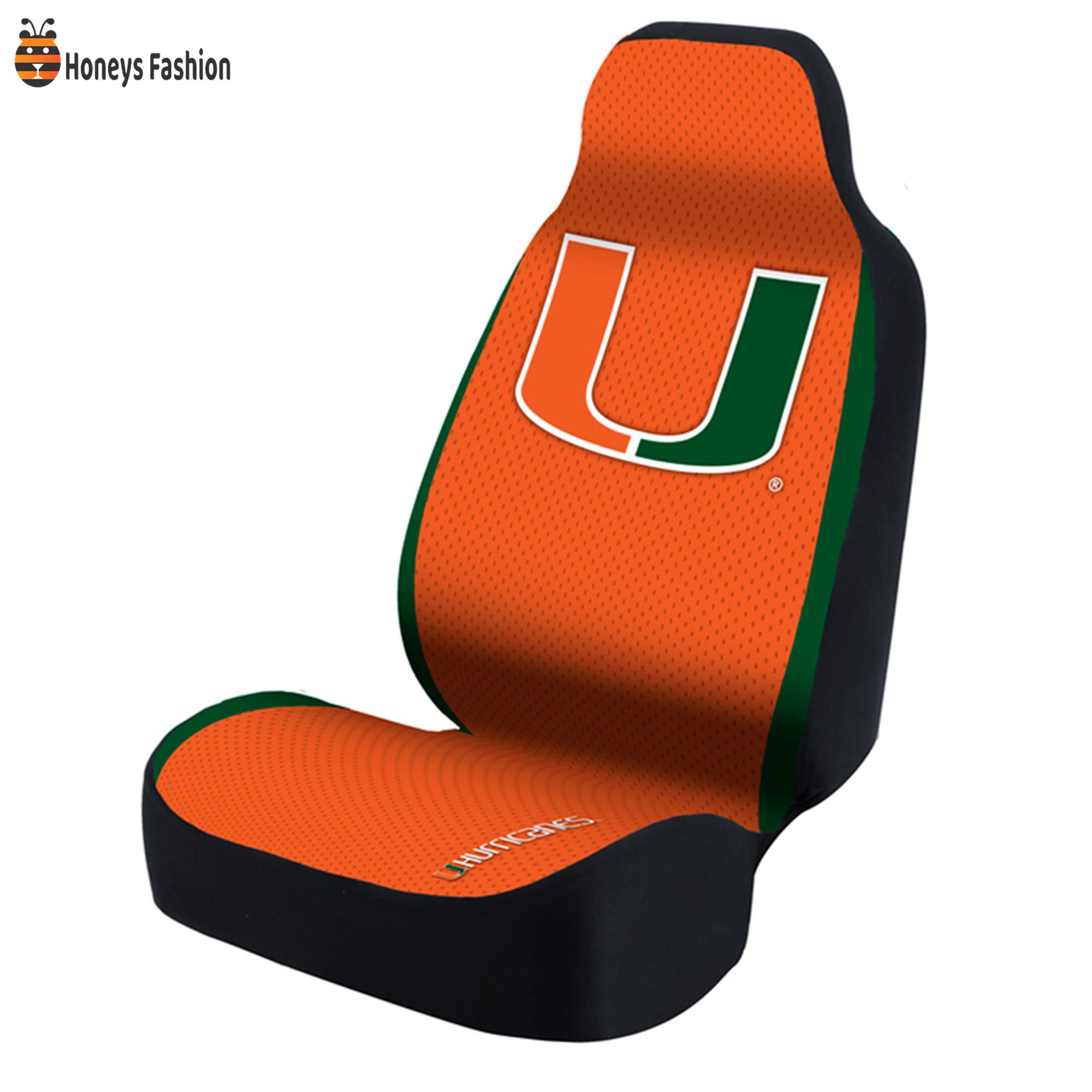 Miami Hurricanes Orange Car Seat Cover