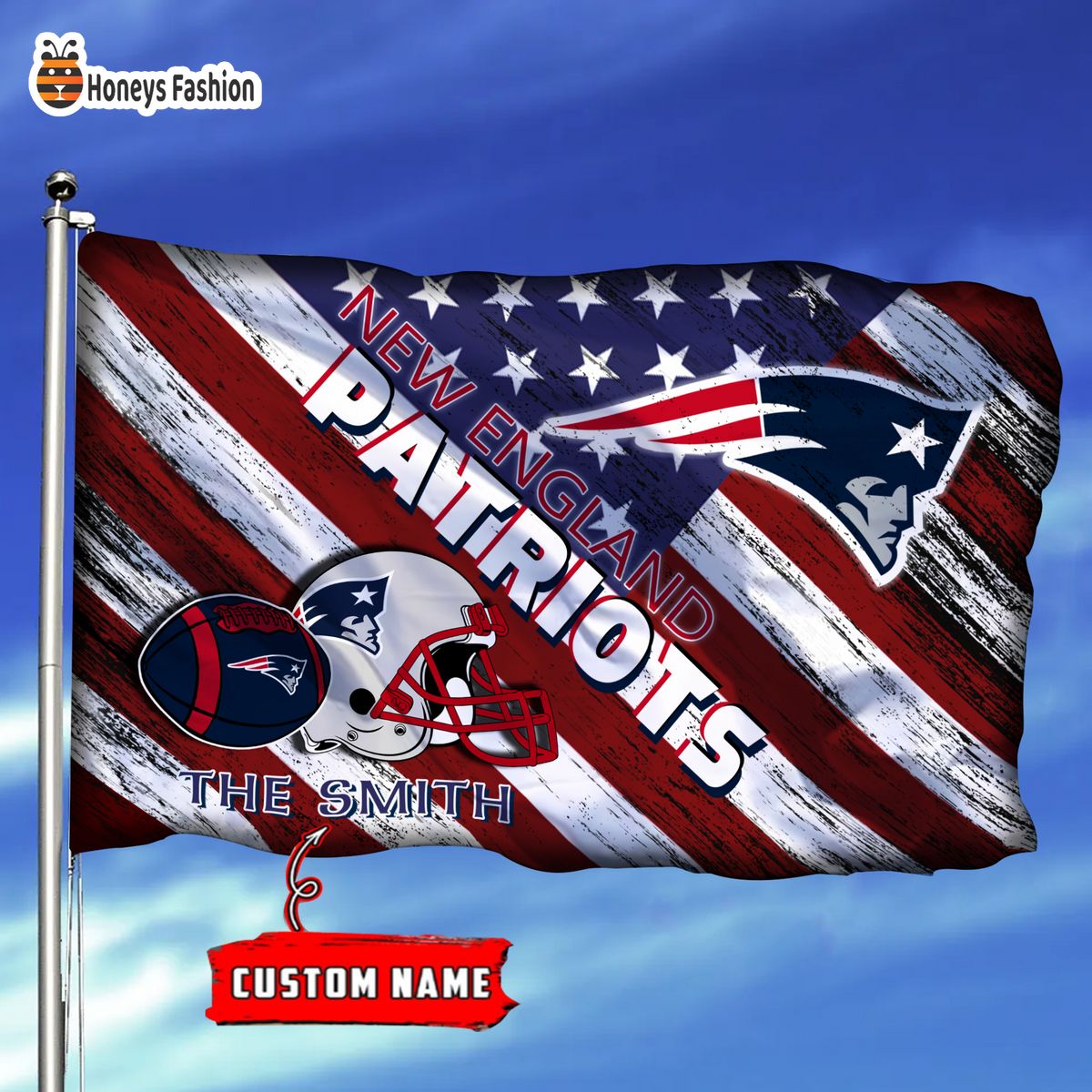 New England Patriots Custom Name Personalized Flag