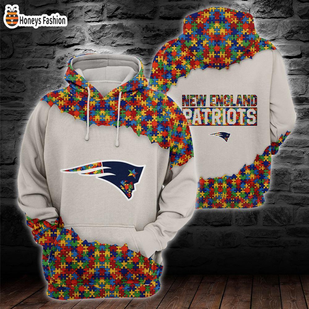 New England Patriots NFL Autism 3d Hoodie Tshirt
