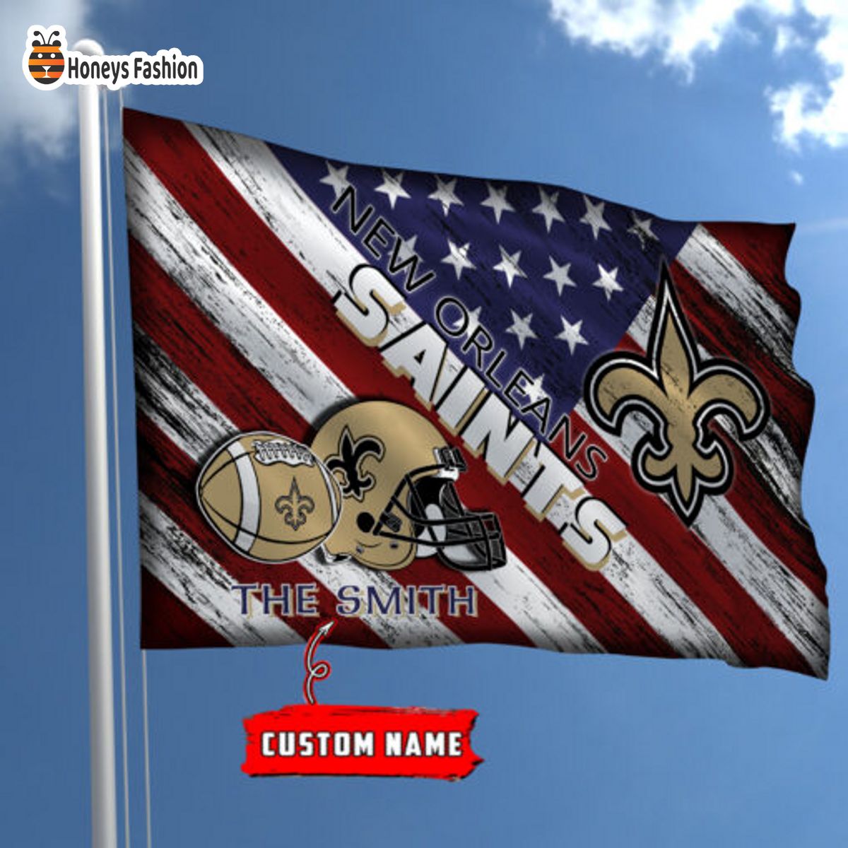 New Orleans Saints Custom Name Personalized Flag
