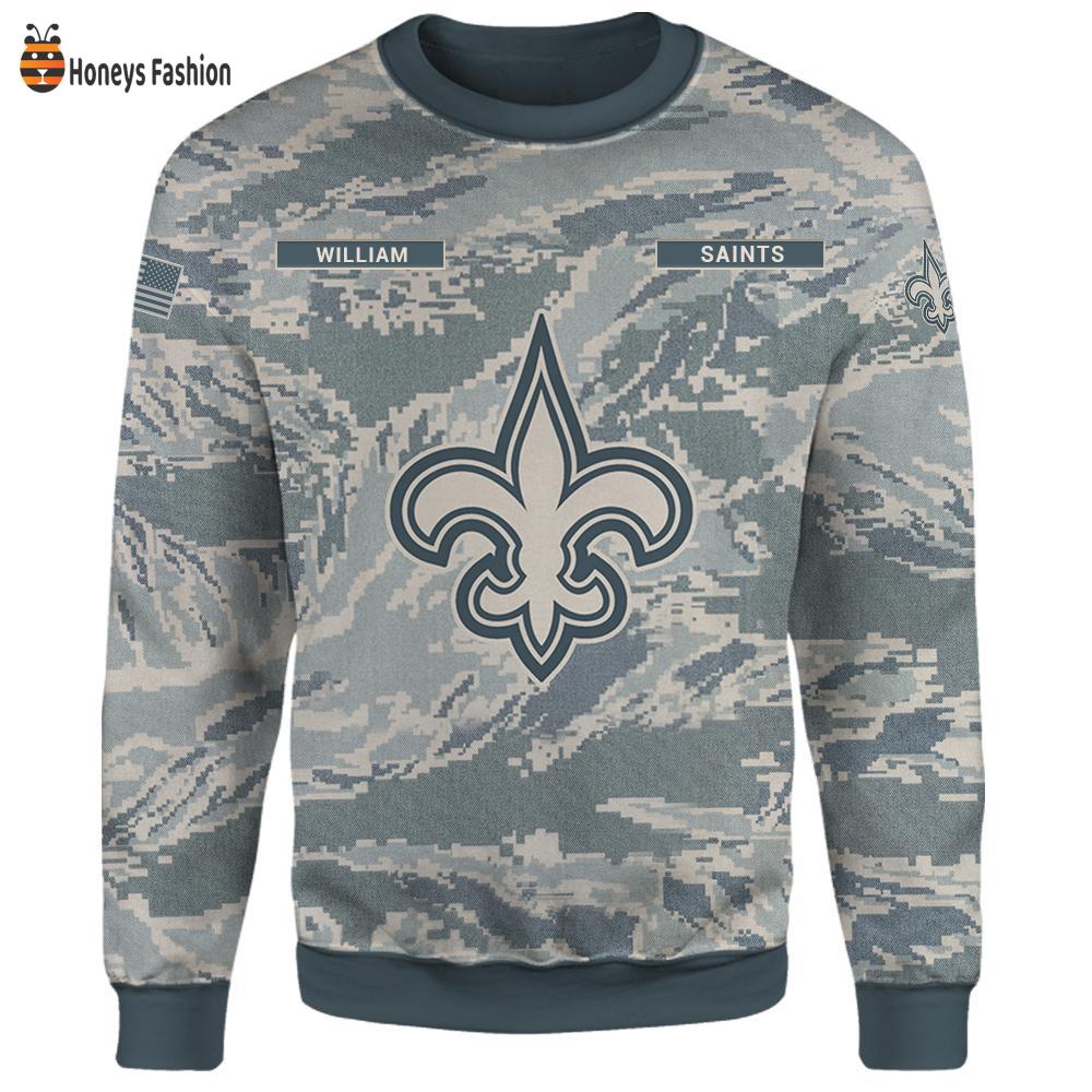 New Orleans Saints U.S Air Force ABU Camouflage Personalized T-Shirt Hoodie