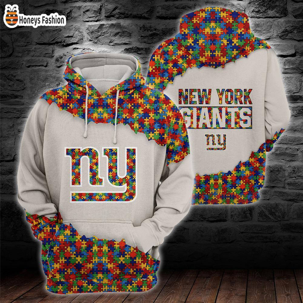 New York Giants NFL Autism 3d Hoodie Tshirt