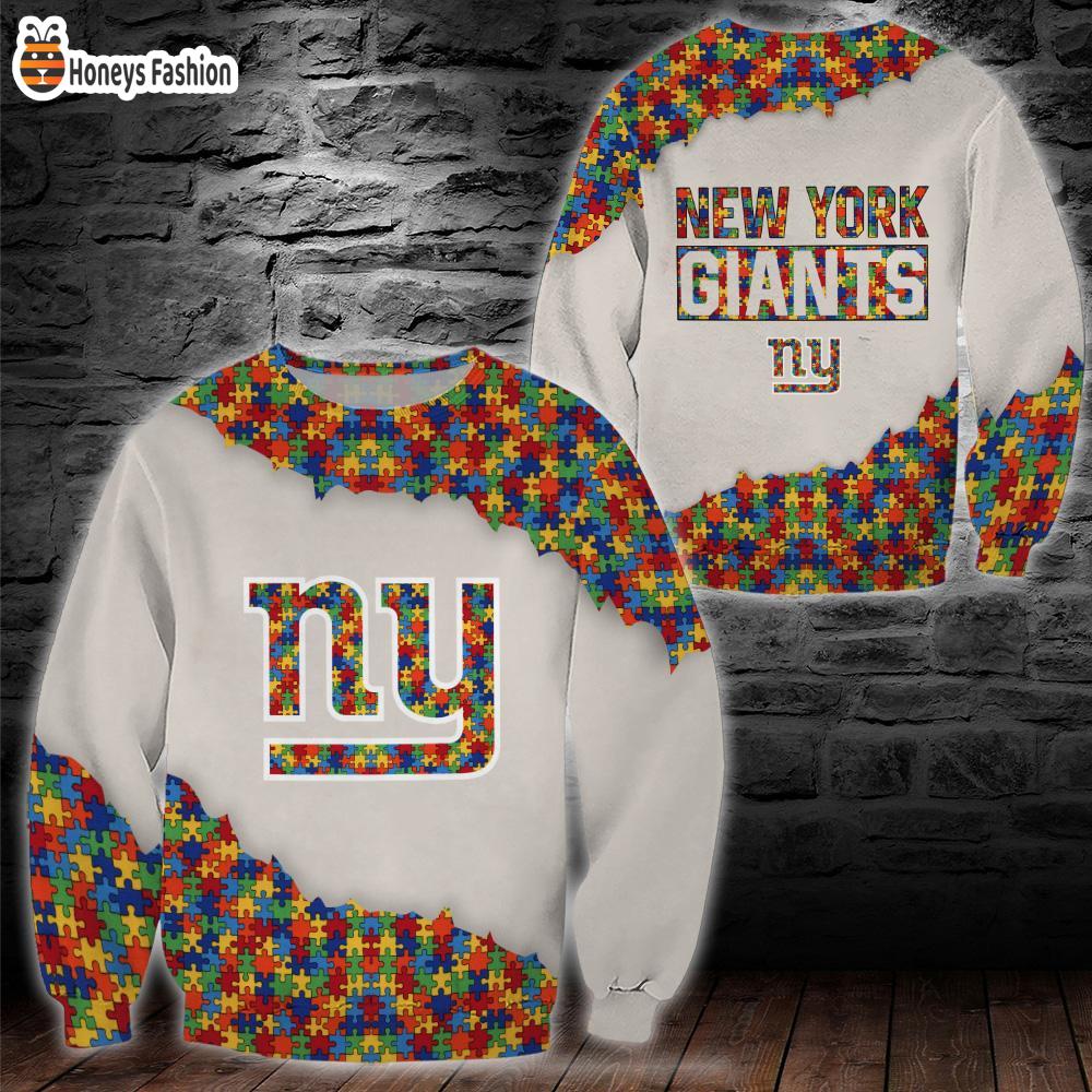 New York Giants NFL Autism 3d Hoodie Tshirt