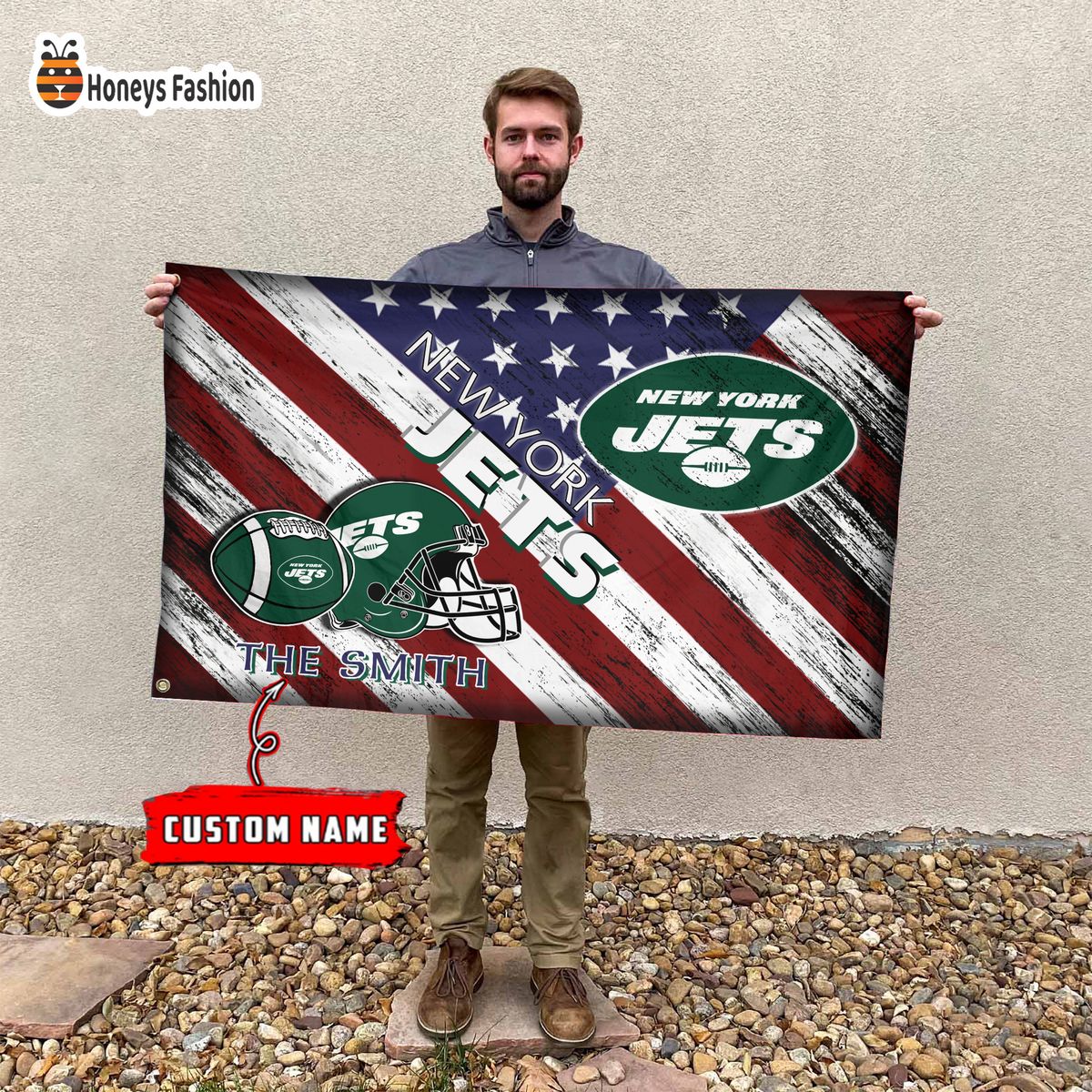 New York Jets Custom Name Personalized Flag
