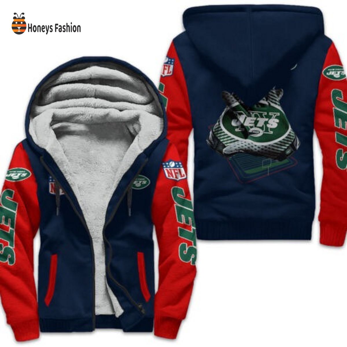 New York Jets NHL 3D Fleece Hoodie