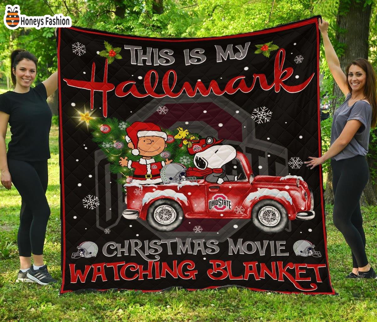 Ohio State Buckeyes This Is My Hallmark Christmas Movie Watching Blanket