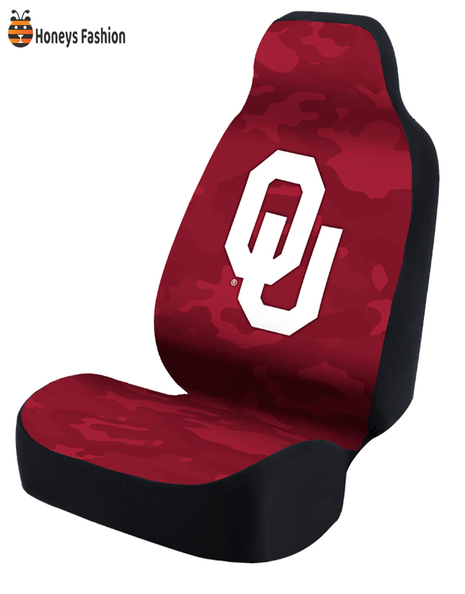 Oklahoma Sooners Red Camo Car Seat Cover