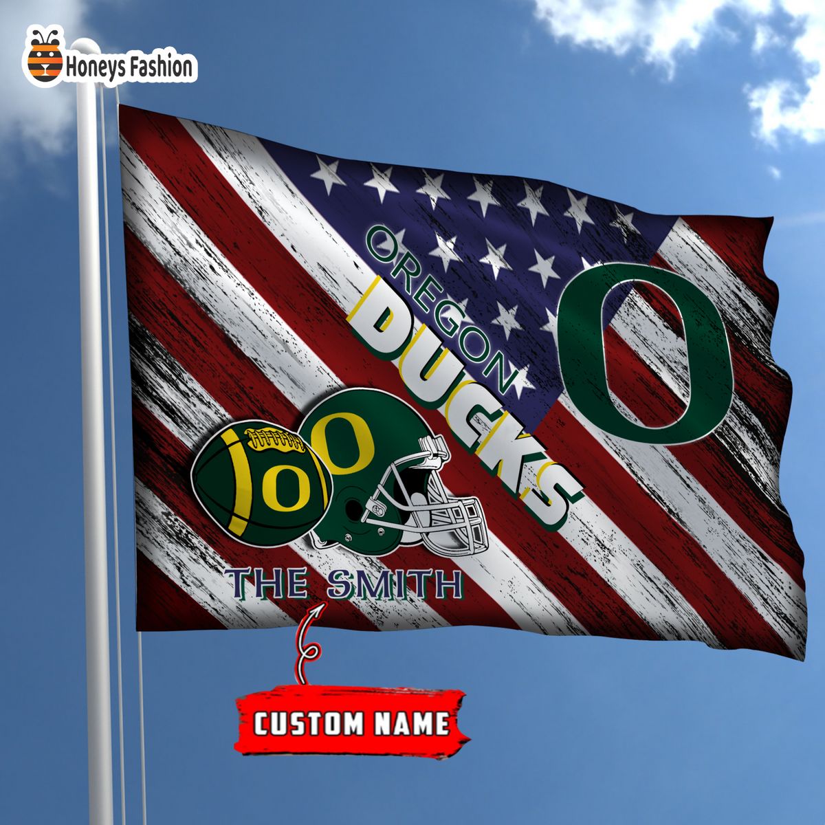 Oregon Ducks Custom Name Personalized Flag