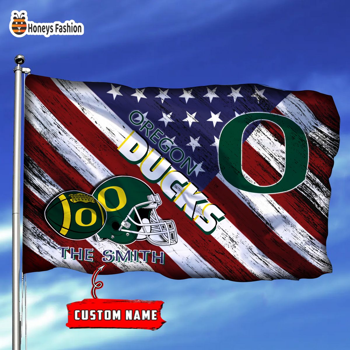 Oregon Ducks Custom Name Personalized Flag