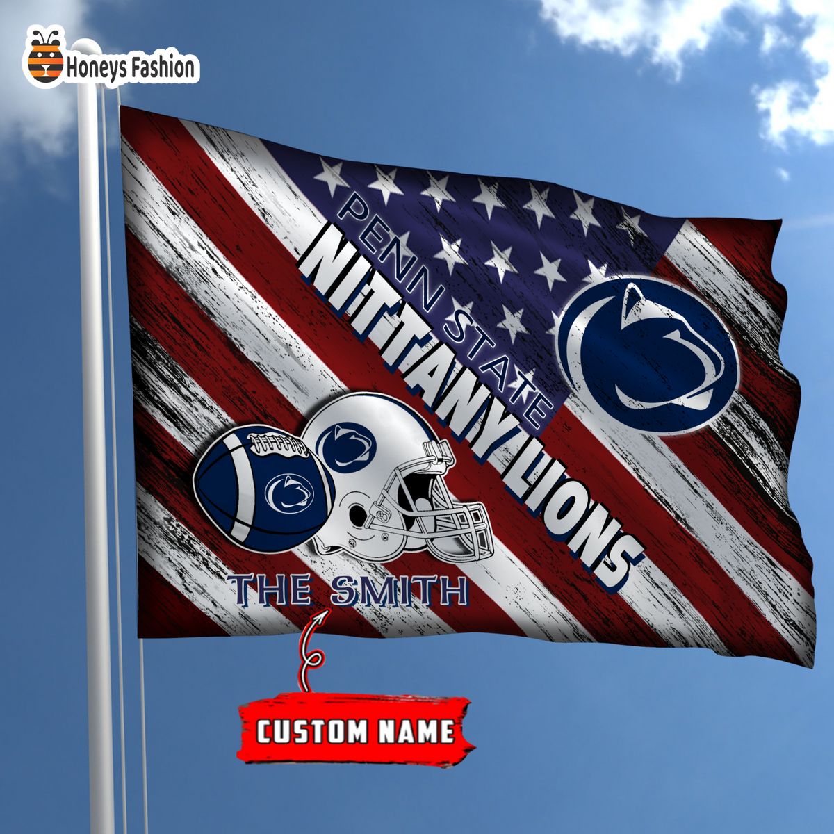 Penn State Nittany Lions Custom Name Personalized Flag
