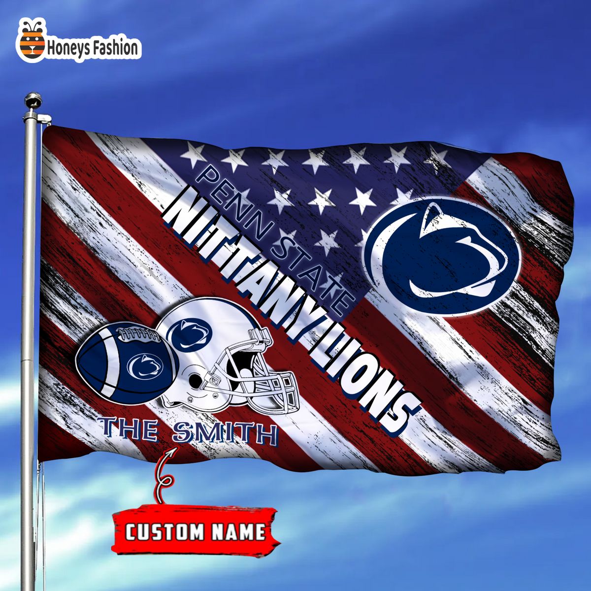 Penn State Nittany Lions Custom Name Personalized Flag