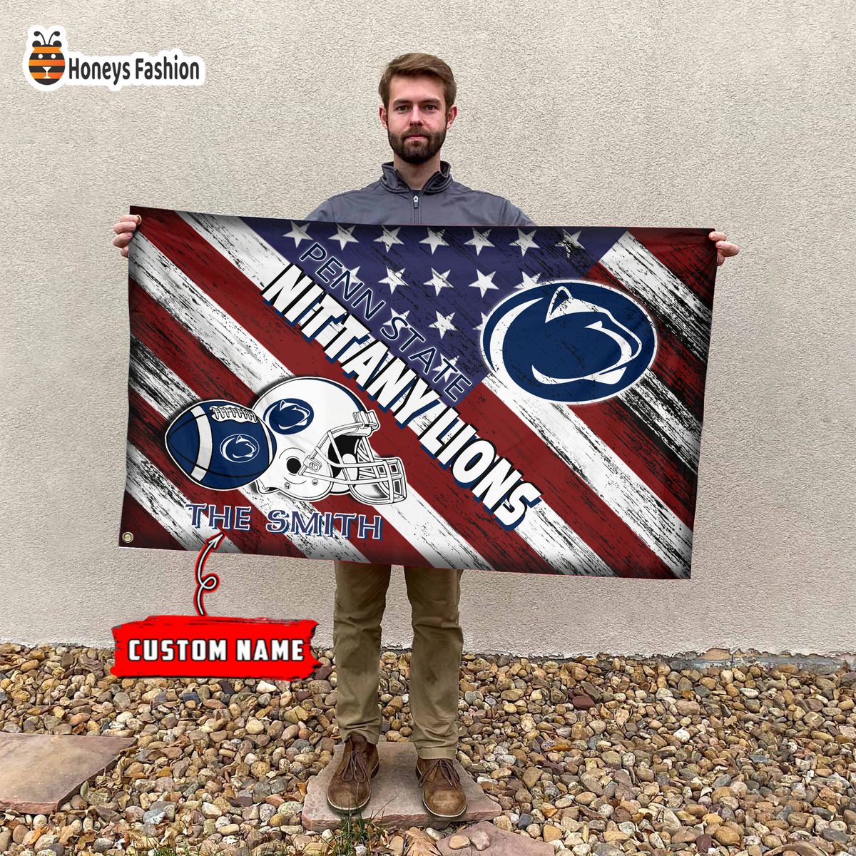 Penn State Nittany Lions Custom Name Personalized Flag