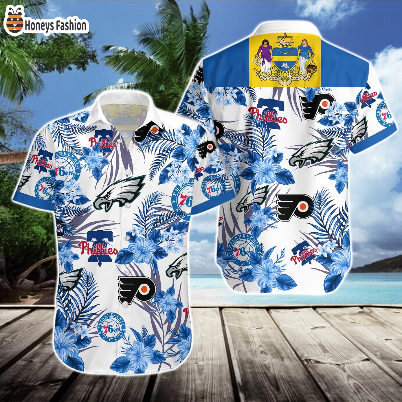 Philadelphia Eagles 76ers Phillies Flyers Hawaiian Shirt