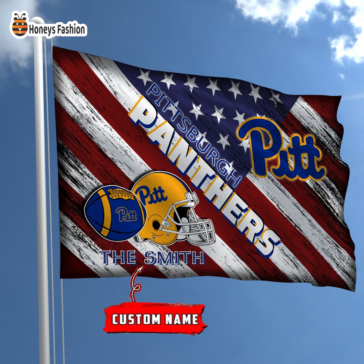 Pittsburgh Panthers Custom Name Personalized Flag