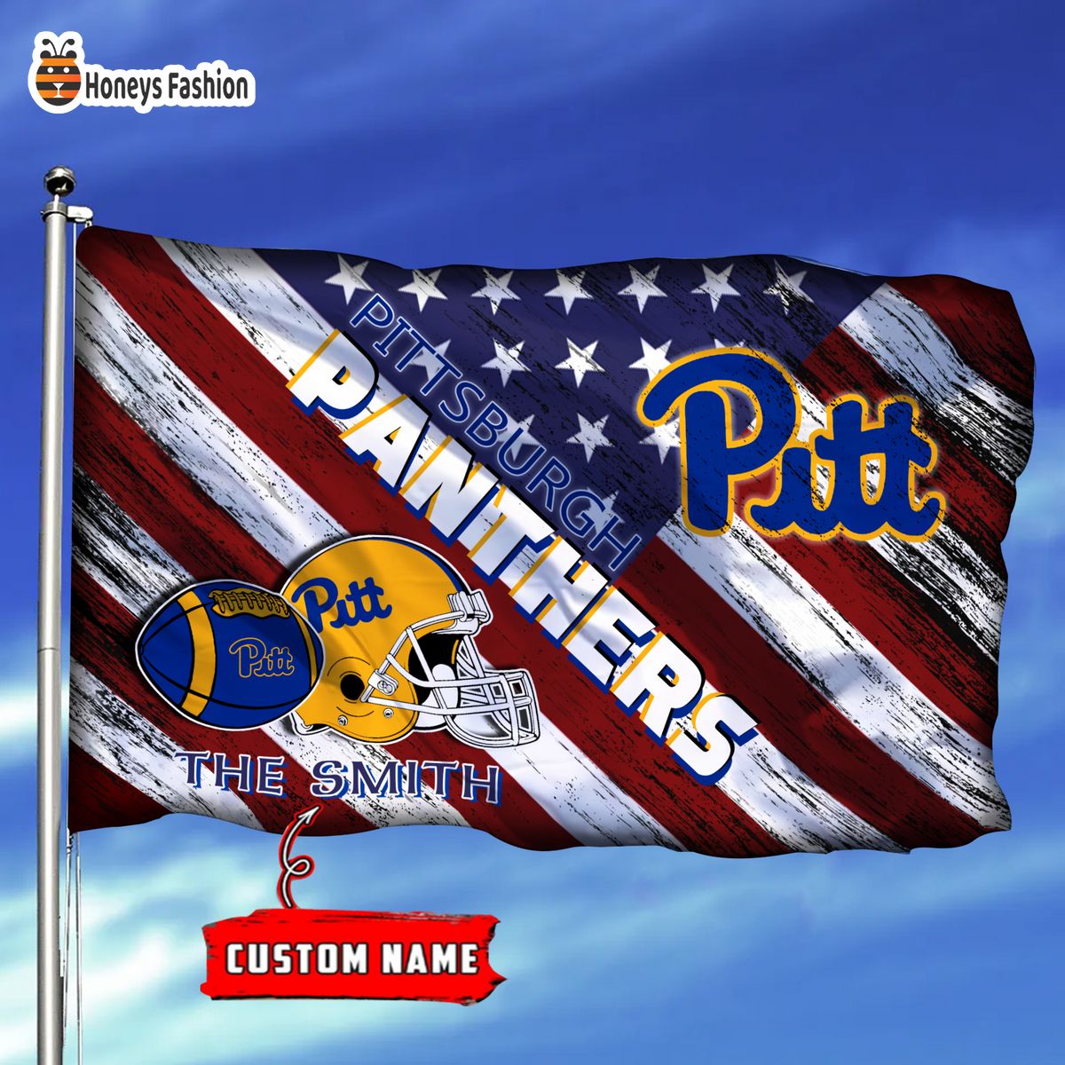 Pittsburgh Panthers Custom Name Personalized Flag