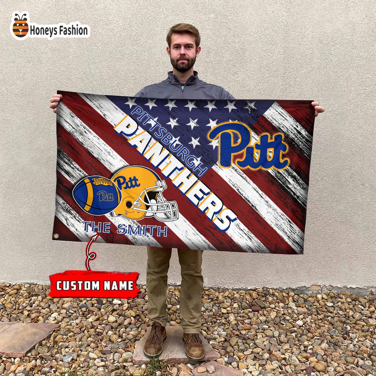 Pittsburgh Panthers Custom Name Personalized Flag