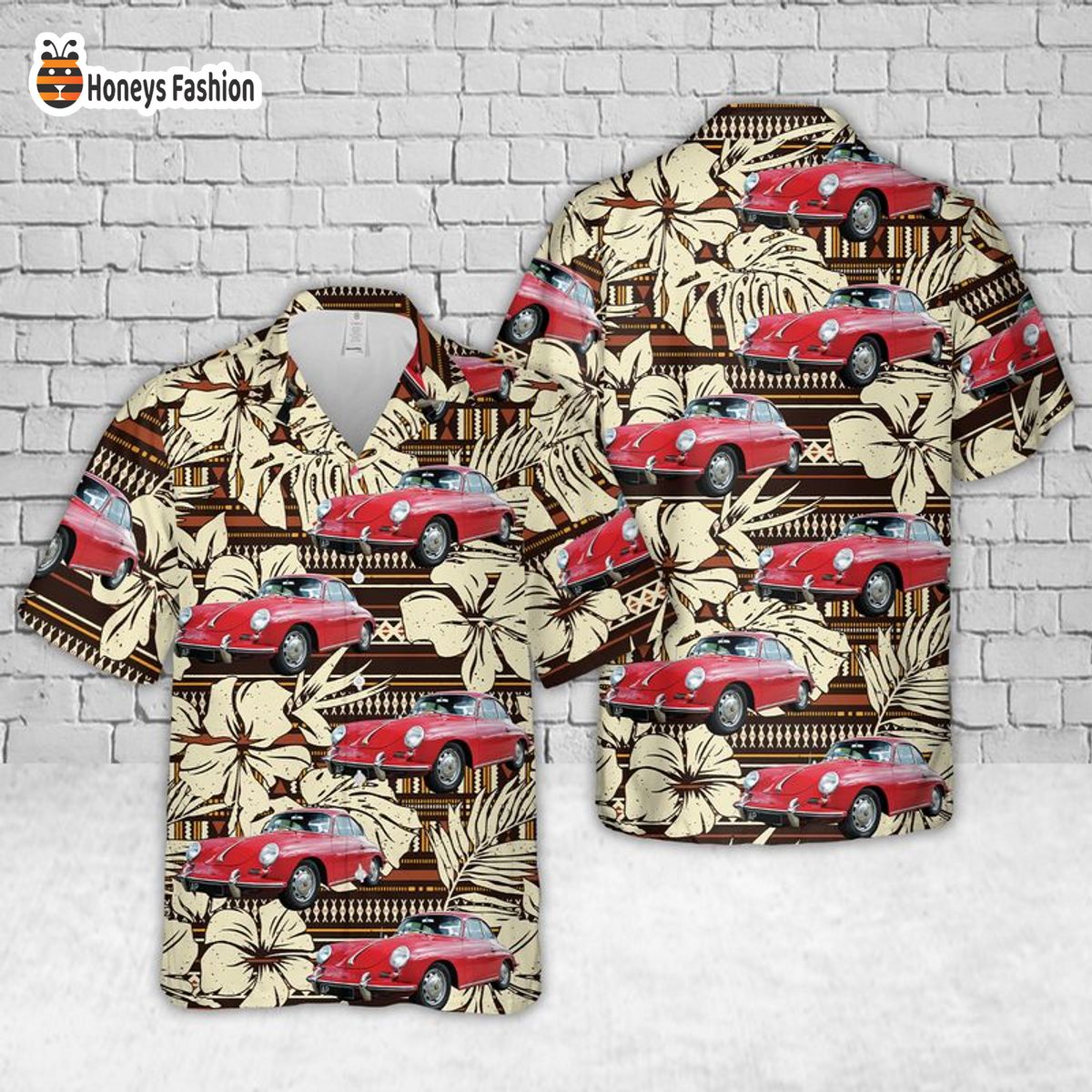 Porsche 356 C Hibiscus Hawaiian Shirt