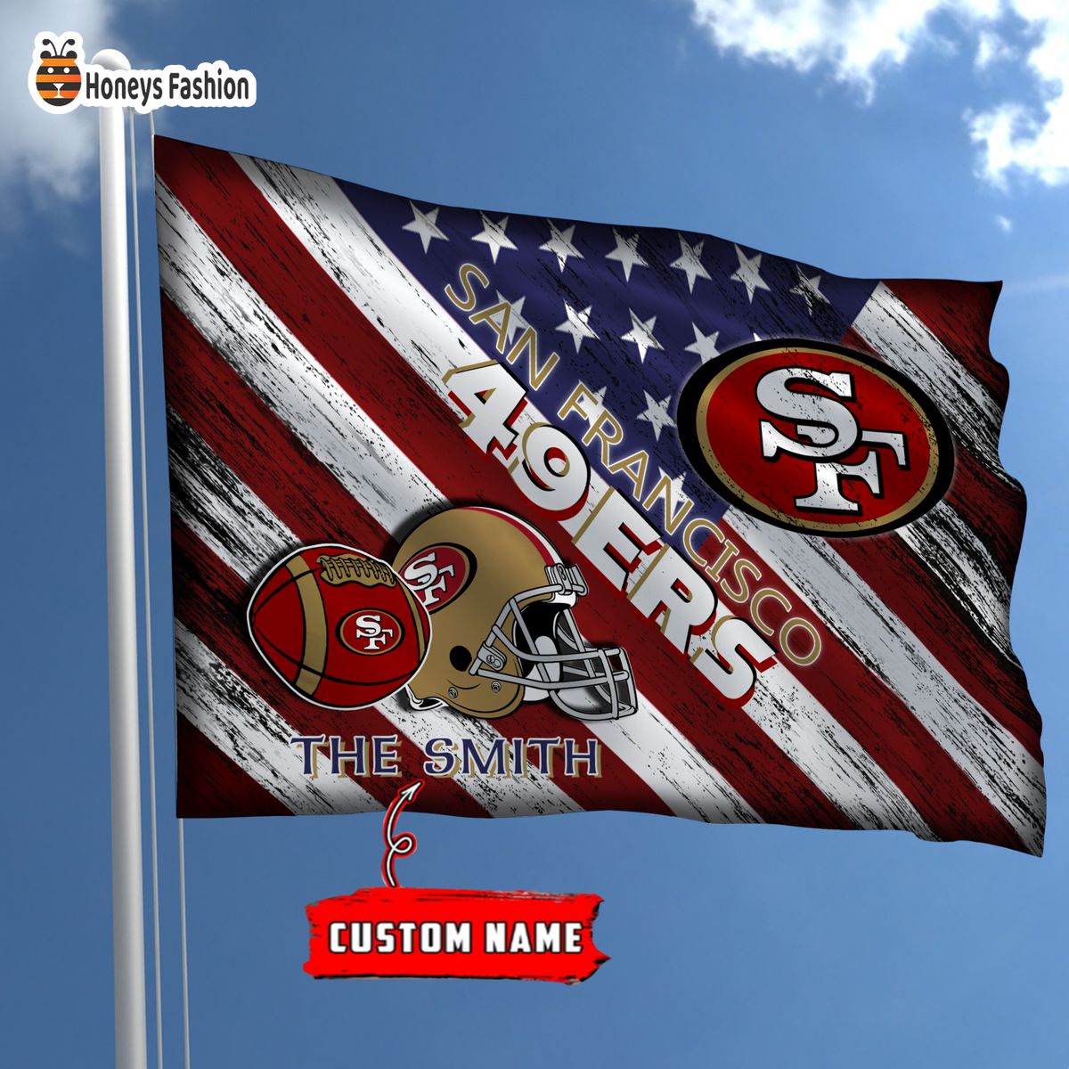 San Francisco 49ers Custom Name Personalized Flag