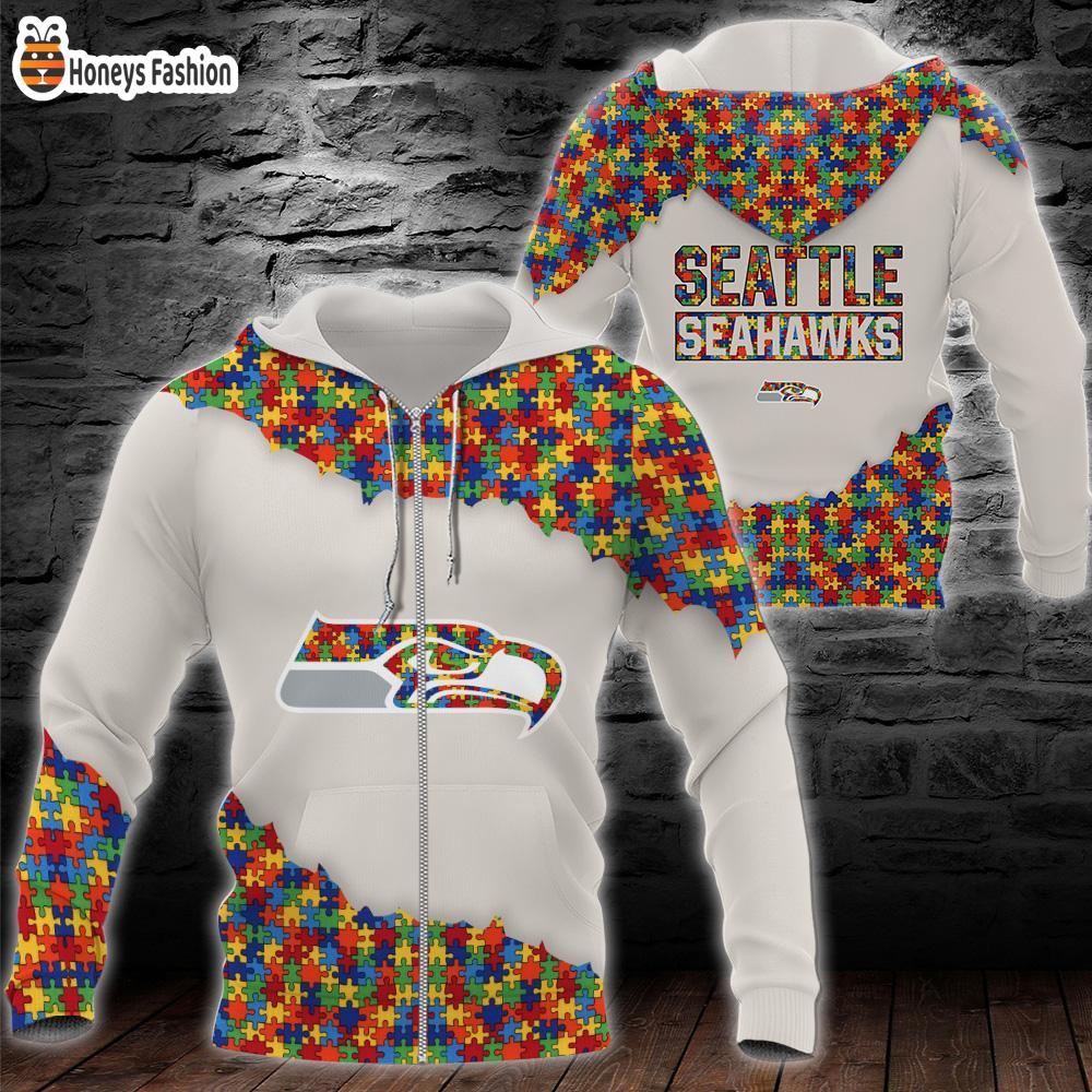 Seattle Seahawks NFL Autism 3d Hoodie Tshirt