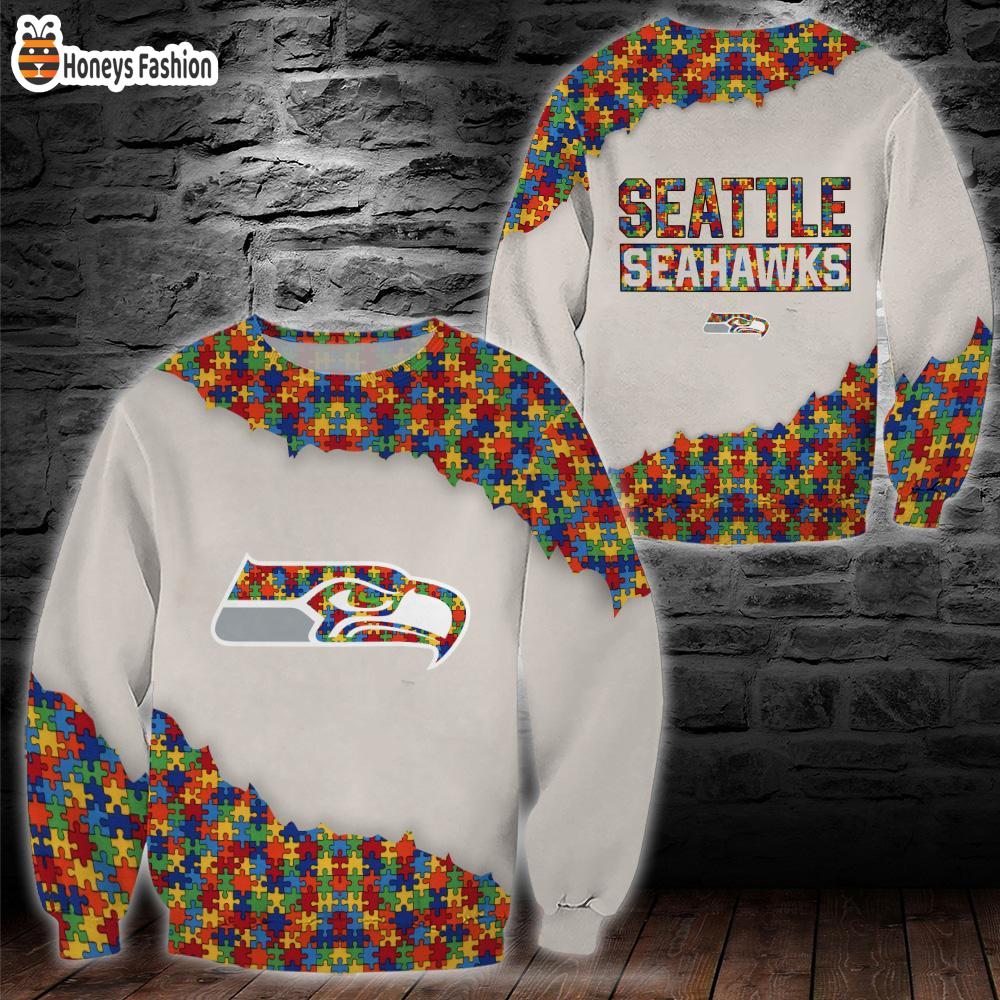 Seattle Seahawks NFL Autism 3d Hoodie Tshirt